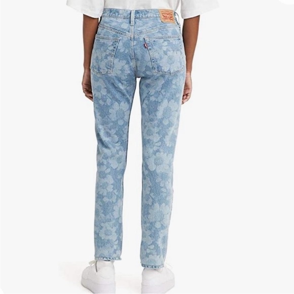 Levi’s Light Blue Wash Tango Hazy Daisy Floral Print 501 Skinny Jeans 26x28 - Picture 14 of 15